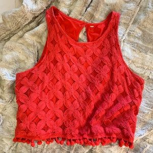 Red crop top